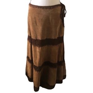 🟡leather long skirt